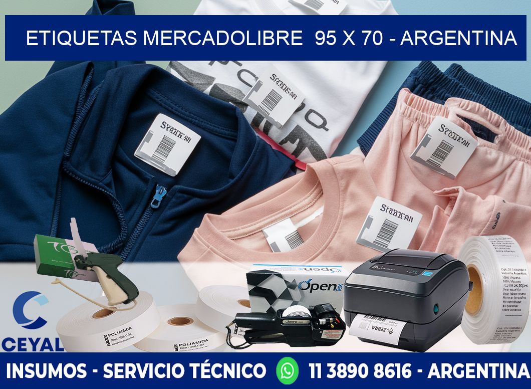 ETIQUETAS MERCADOLIBRE  95 x 70 - ARGENTINA