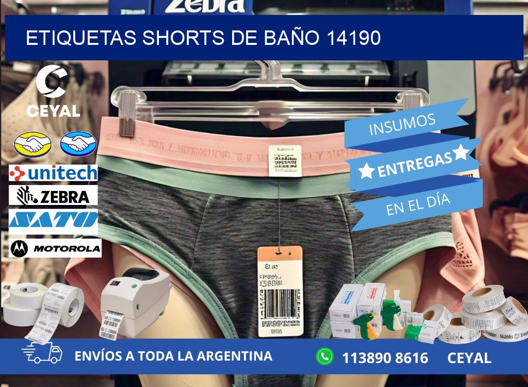 ETIQUETAS SHORTS DE BAÑO 14190