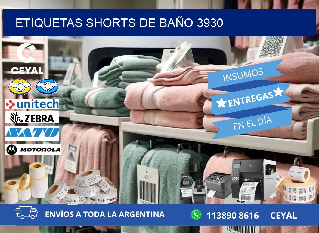 ETIQUETAS SHORTS DE BAÑO 3930