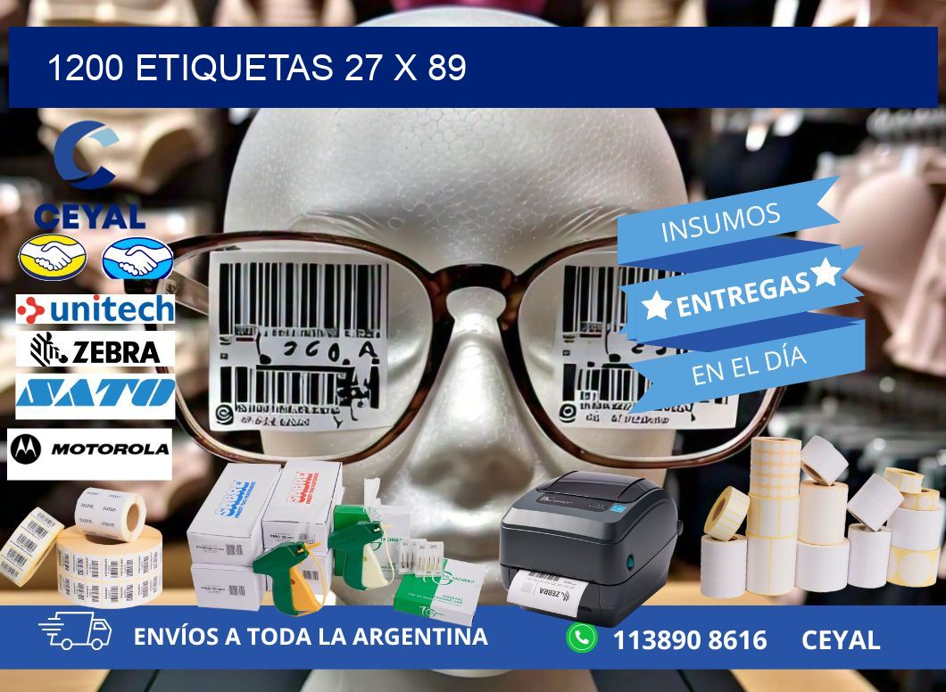 1200 ETIQUETAS 27 x 89