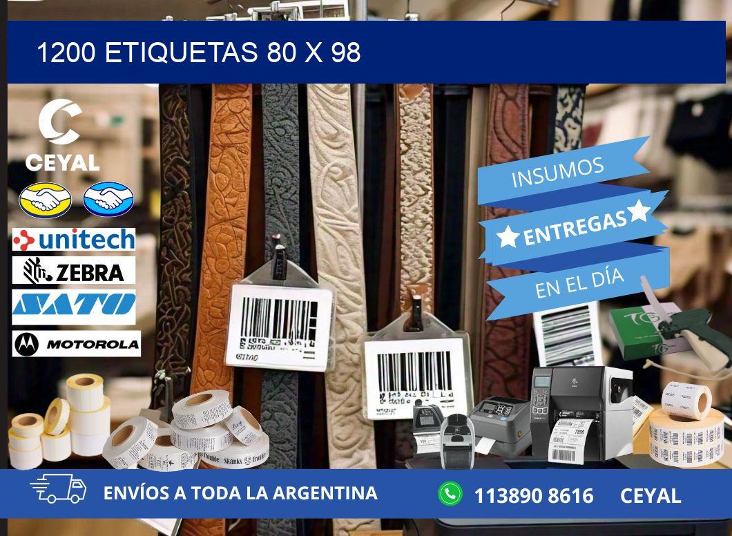 1200 ETIQUETAS 80 x 98