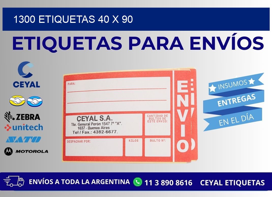 1300 ETIQUETAS 40 x 90
