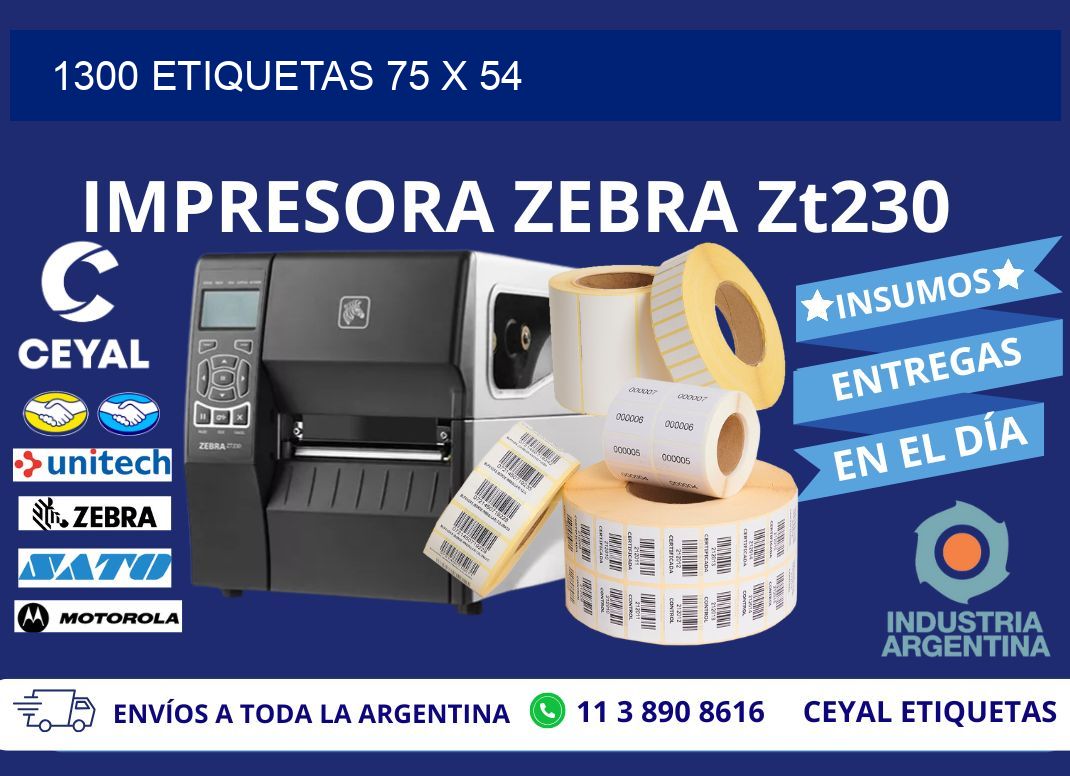 1300 ETIQUETAS 75 x 54