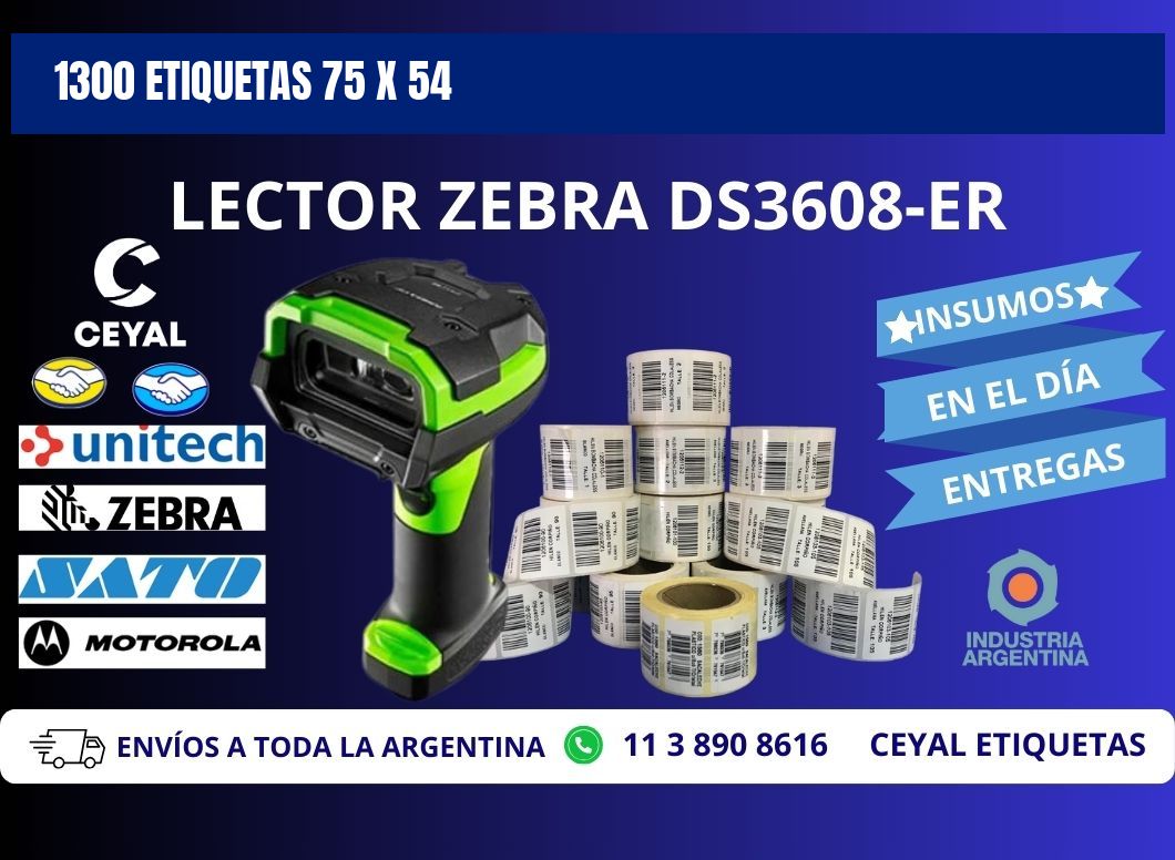 1300 ETIQUETAS 75 x 54