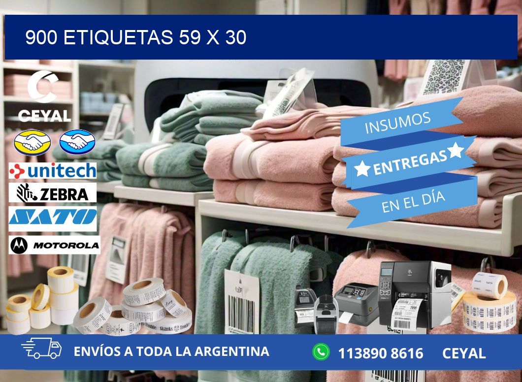 900 ETIQUETAS 59 x 30