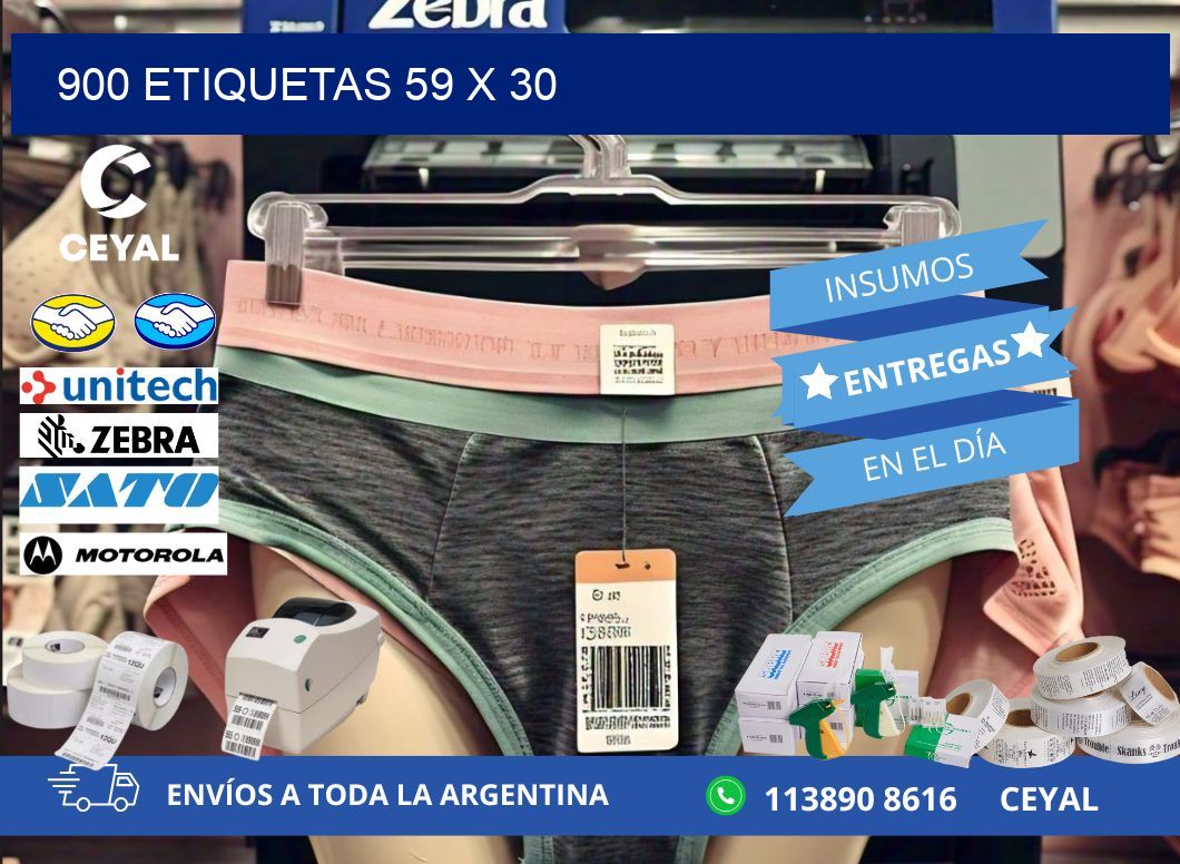 900 ETIQUETAS 59 x 30
