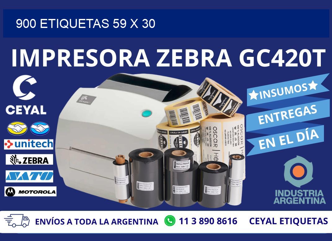 900 ETIQUETAS 59 x 30
