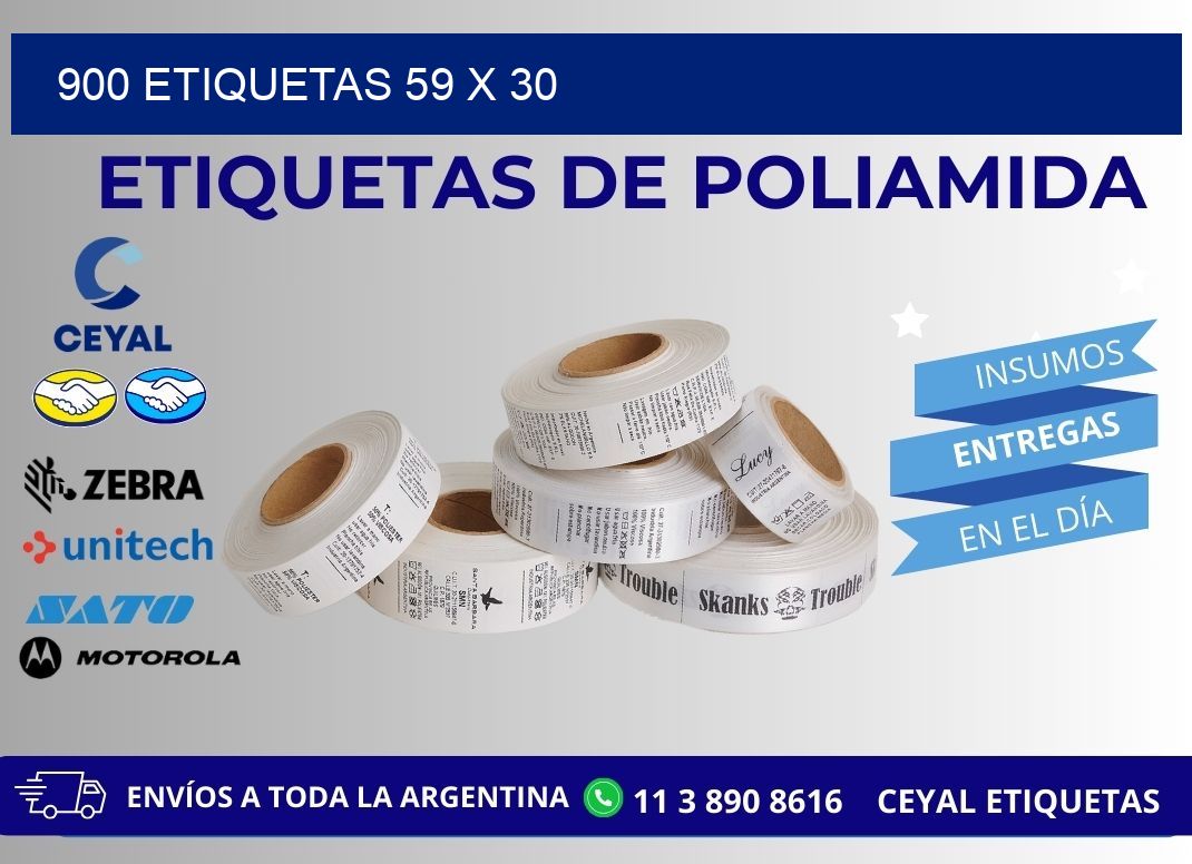 900 ETIQUETAS 59 x 30