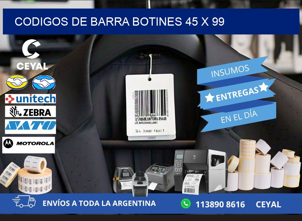CODIGOS DE BARRA BOTINES 45 x 99