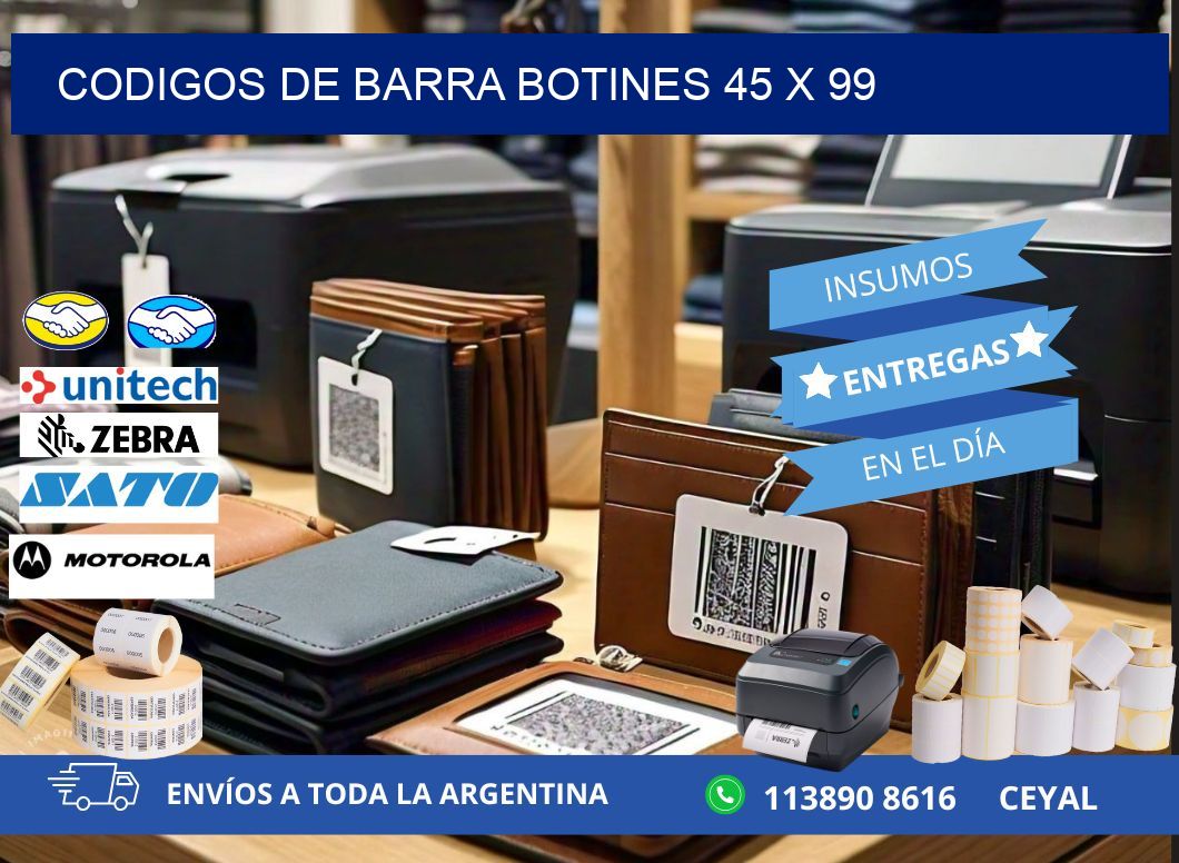 CODIGOS DE BARRA BOTINES 45 x 99