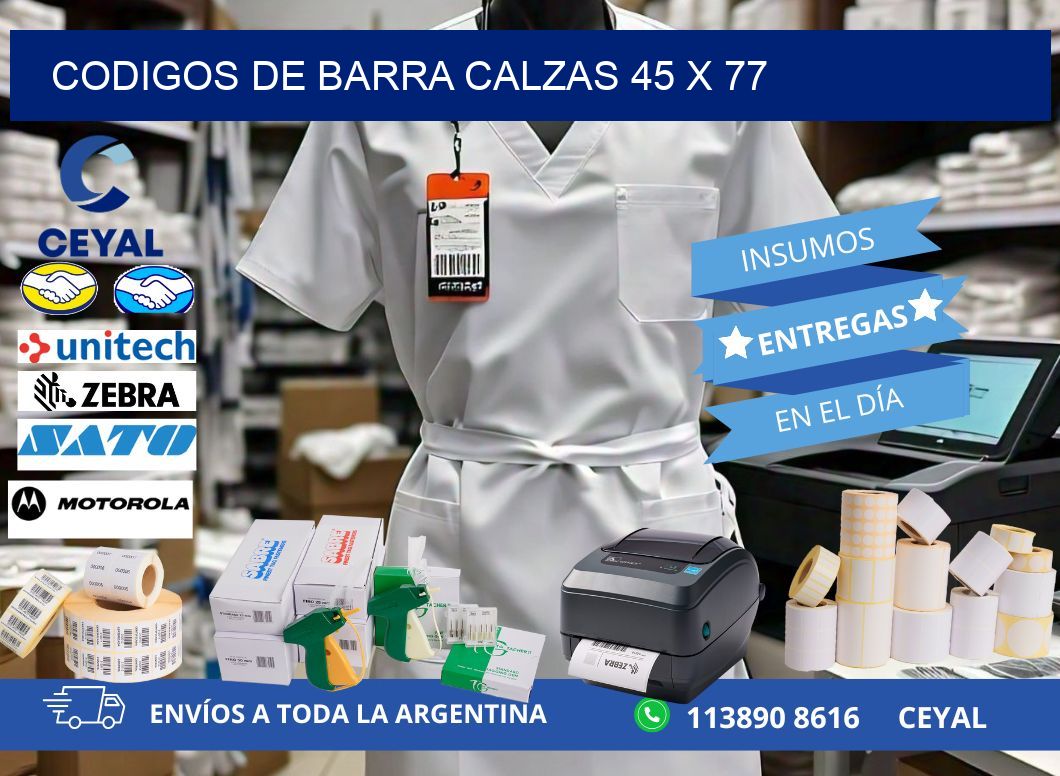CODIGOS DE BARRA CALZAS 45 x 77