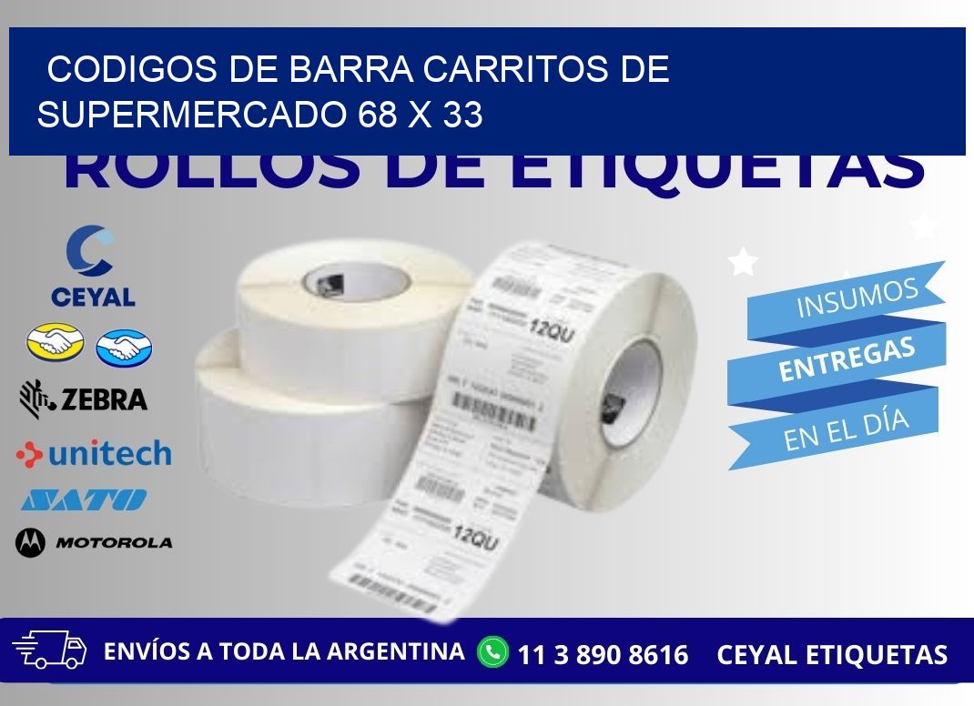 CODIGOS DE BARRA CARRITOS DE SUPERMERCADO 68 x 33
