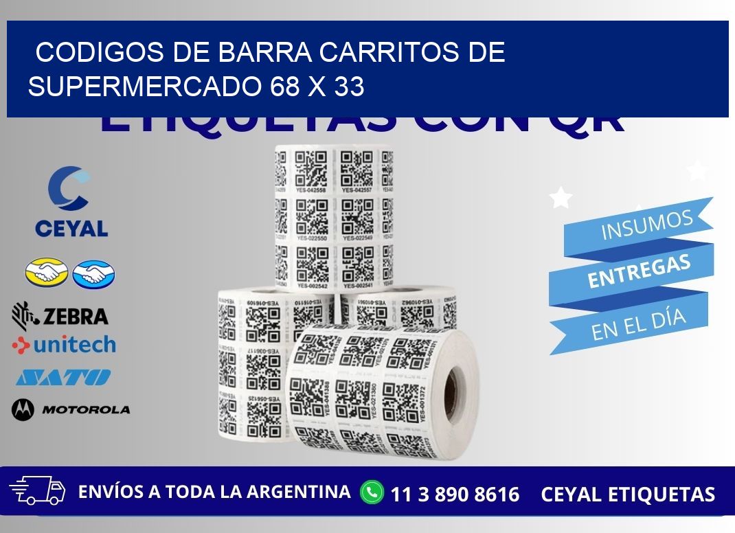 CODIGOS DE BARRA CARRITOS DE SUPERMERCADO 68 x 33