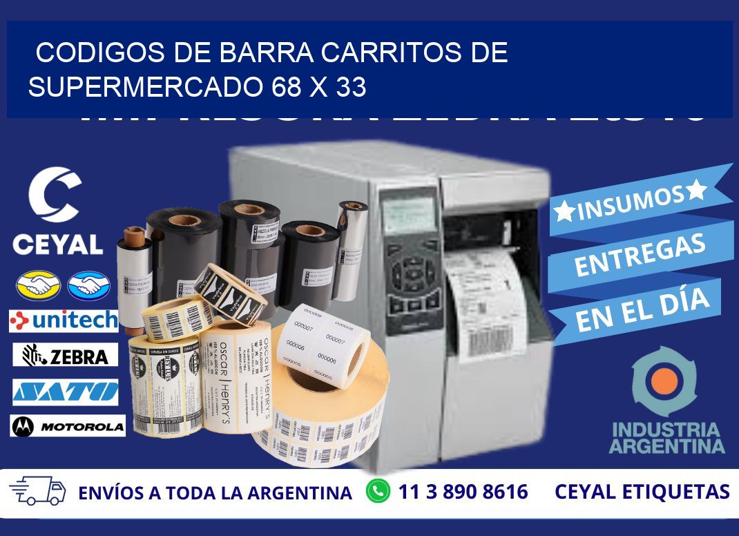 CODIGOS DE BARRA CARRITOS DE SUPERMERCADO 68 x 33