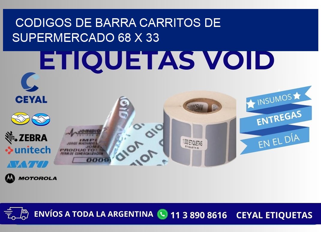 CODIGOS DE BARRA CARRITOS DE SUPERMERCADO 68 x 33