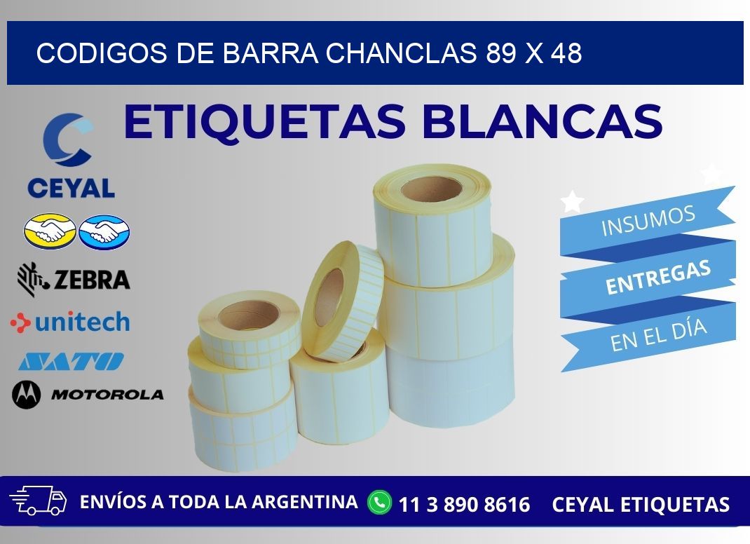 CODIGOS DE BARRA CHANCLAS 89 x 48