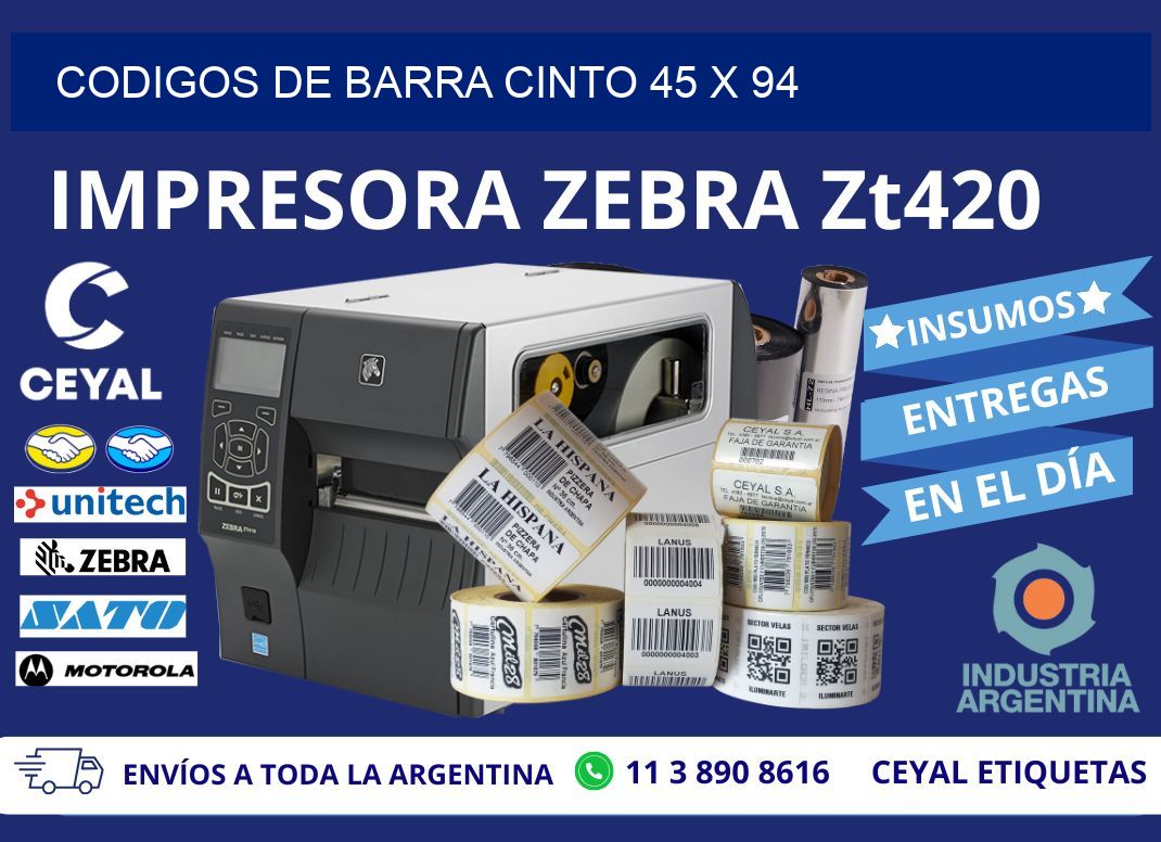 CODIGOS DE BARRA CINTO 45 x 94