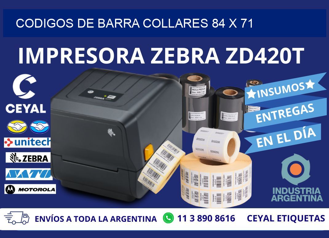 CODIGOS DE BARRA COLLARES 84 x 71