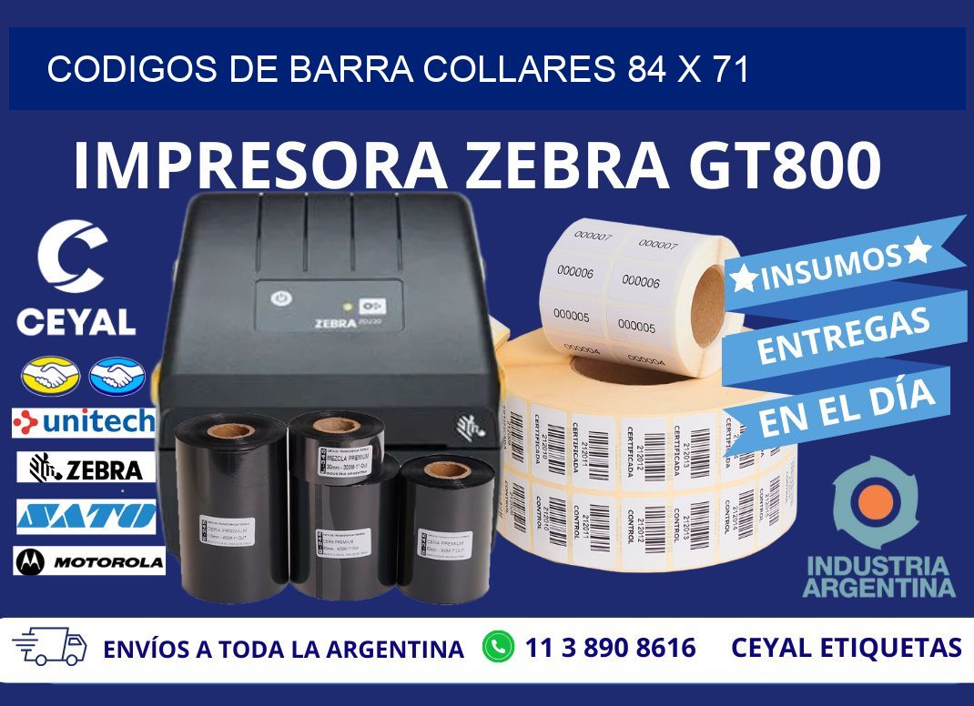 CODIGOS DE BARRA COLLARES 84 x 71