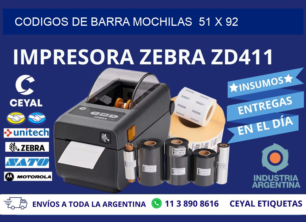 CODIGOS DE BARRA MOCHILAS 51 x 92