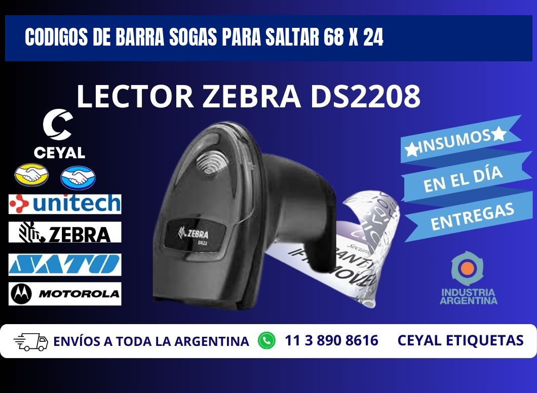 CODIGOS DE BARRA SOGAS PARA SALTAR 68 x 24
