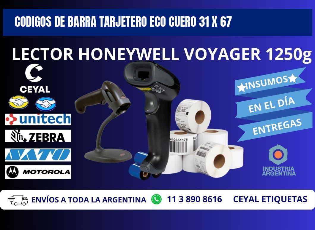 CODIGOS DE BARRA TARJETERO ECO CUERO 31 x 67