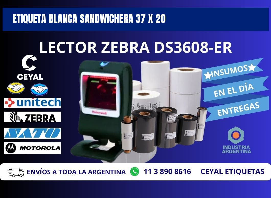 ETIQUETA BLANCA SANDWICHERA 37 x 20
