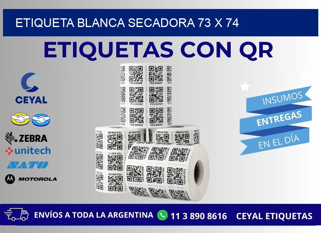 ETIQUETA BLANCA SECADORA 73 x 74