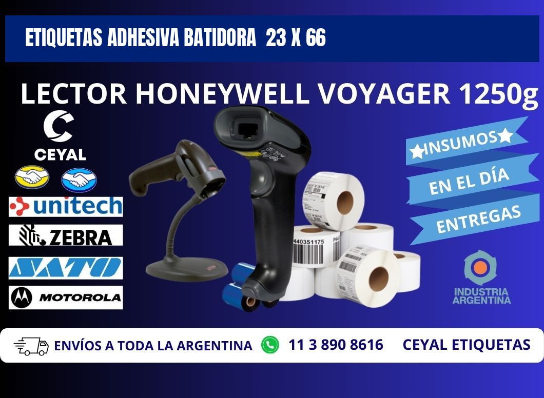 ETIQUETAS ADHESIVA BATIDORA 23 x 66