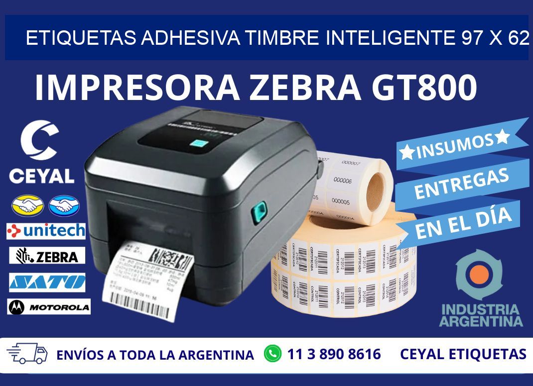 ETIQUETAS ADHESIVA TIMBRE INTELIGENTE 97 x 62