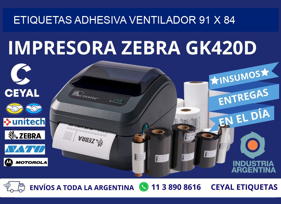 ETIQUETAS ADHESIVA VENTILADOR 91 x 84