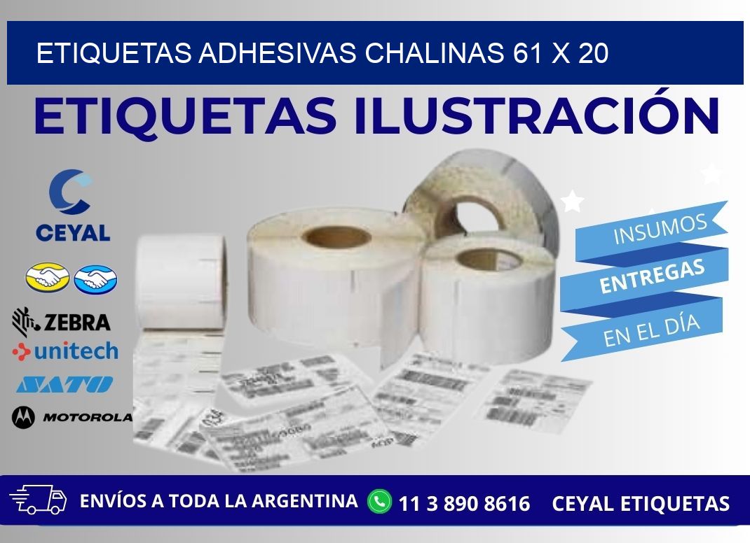 ETIQUETAS ADHESIVAS CHALINAS 61 x 20