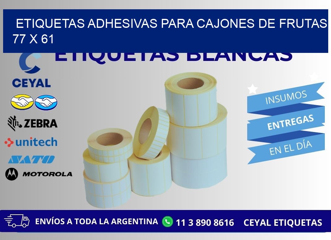 ETIQUETAS ADHESIVAS PARA CAJONES DE FRUTAS 77 x 61