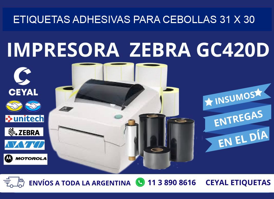 ETIQUETAS ADHESIVAS PARA CEBOLLAS 31 x 30