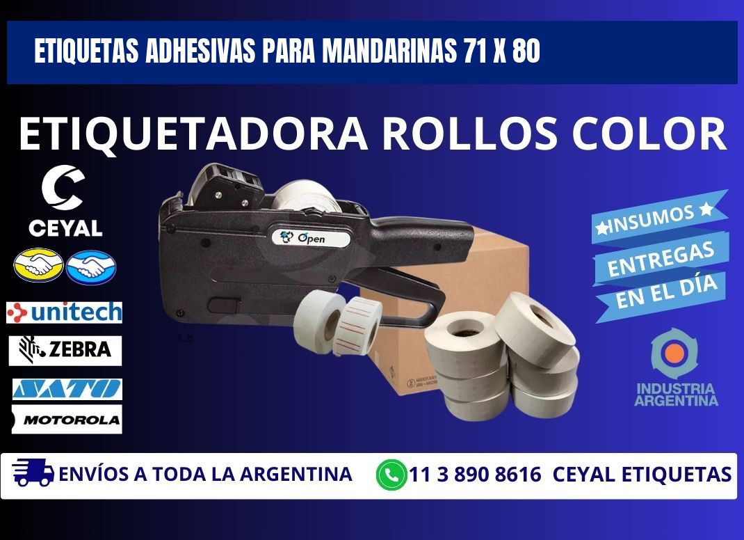 ETIQUETAS ADHESIVAS PARA MANDARINAS 71 x 80