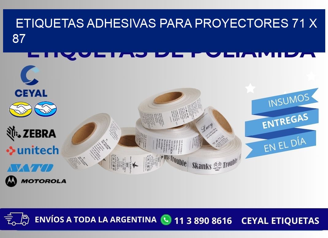 ETIQUETAS ADHESIVAS PARA PROYECTORES 71 x 87