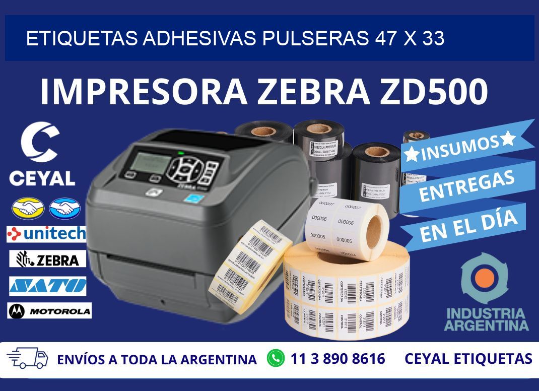 ETIQUETAS ADHESIVAS PULSERAS 47 x 33