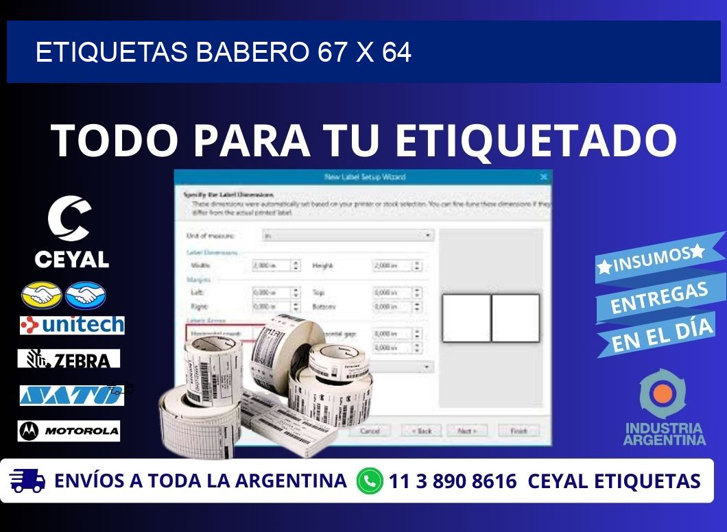 ETIQUETAS BABERO 67 x 64
