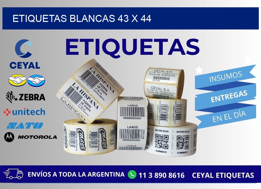 ETIQUETAS BLANCAS 43 x 44