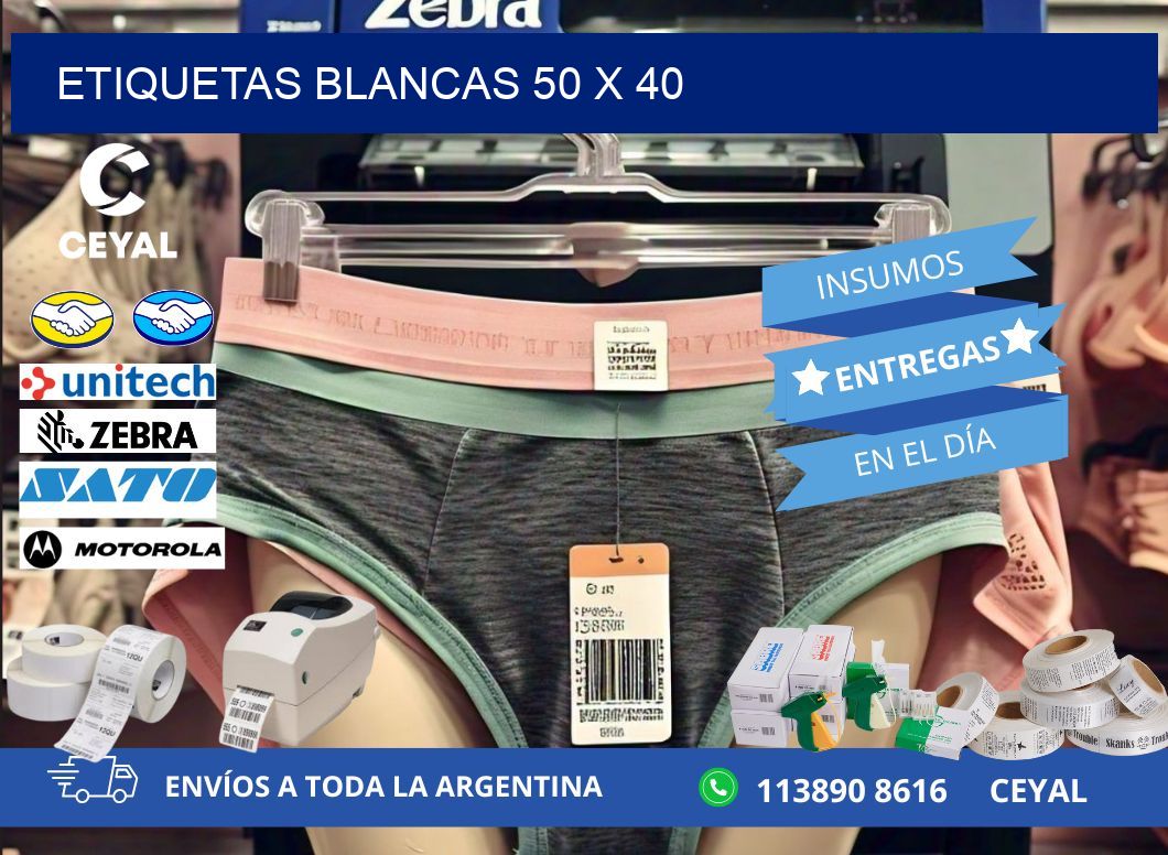 ETIQUETAS BLANCAS 50 x 40