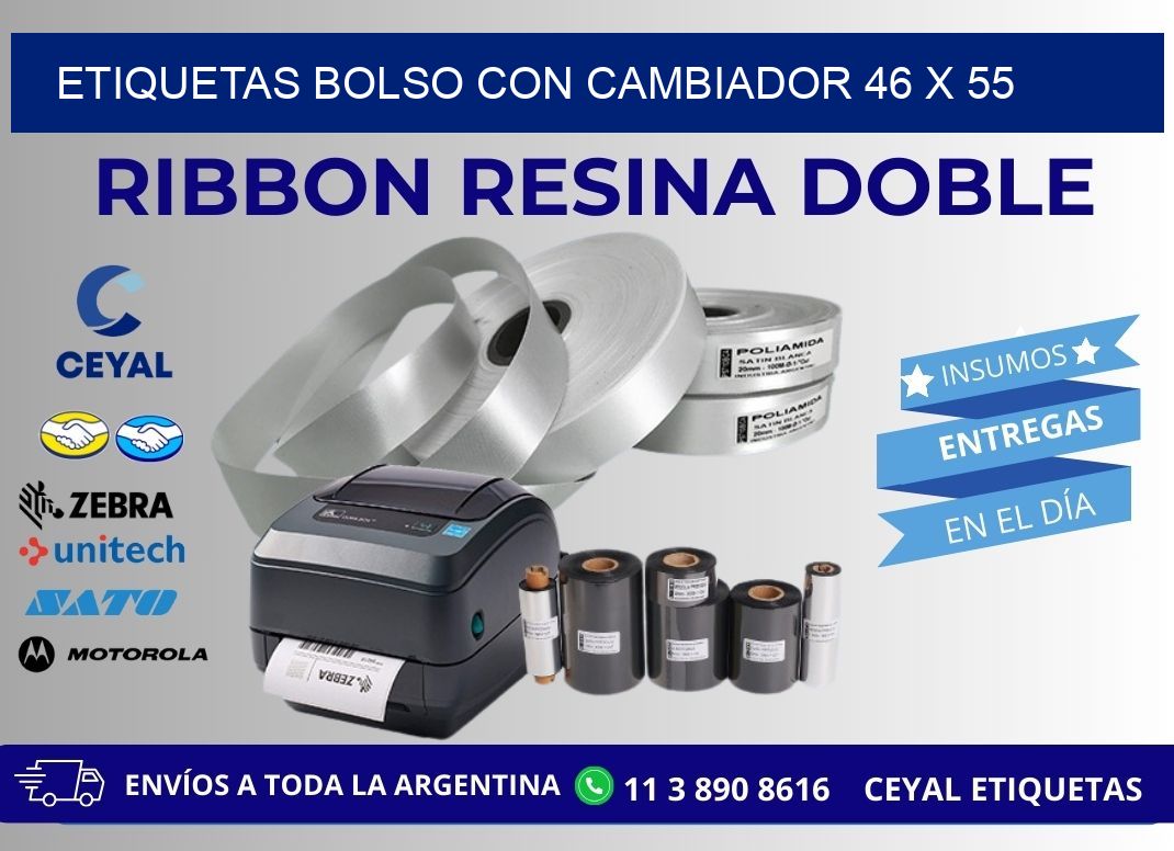 ETIQUETAS BOLSO CON CAMBIADOR 46 x 55