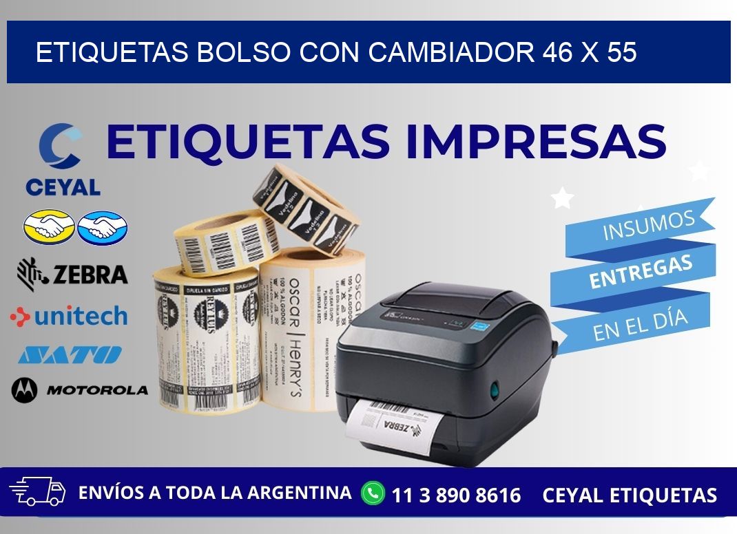ETIQUETAS BOLSO CON CAMBIADOR 46 x 55