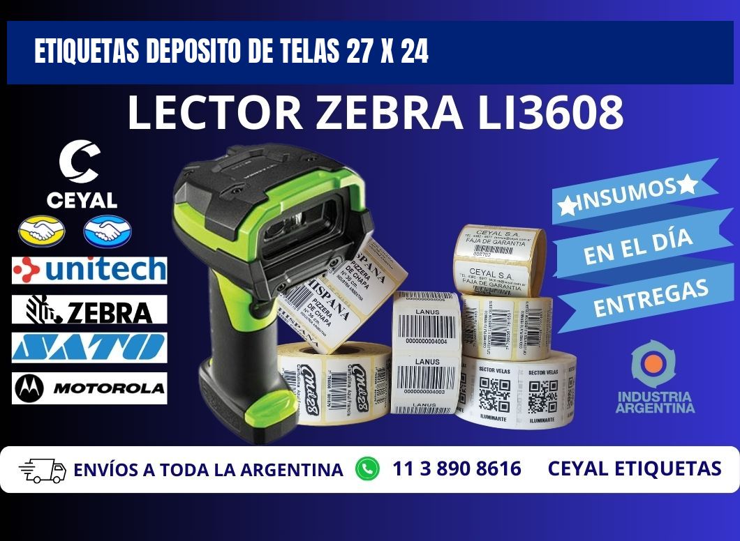 ETIQUETAS DEPOSITO DE TELAS 27 x 24