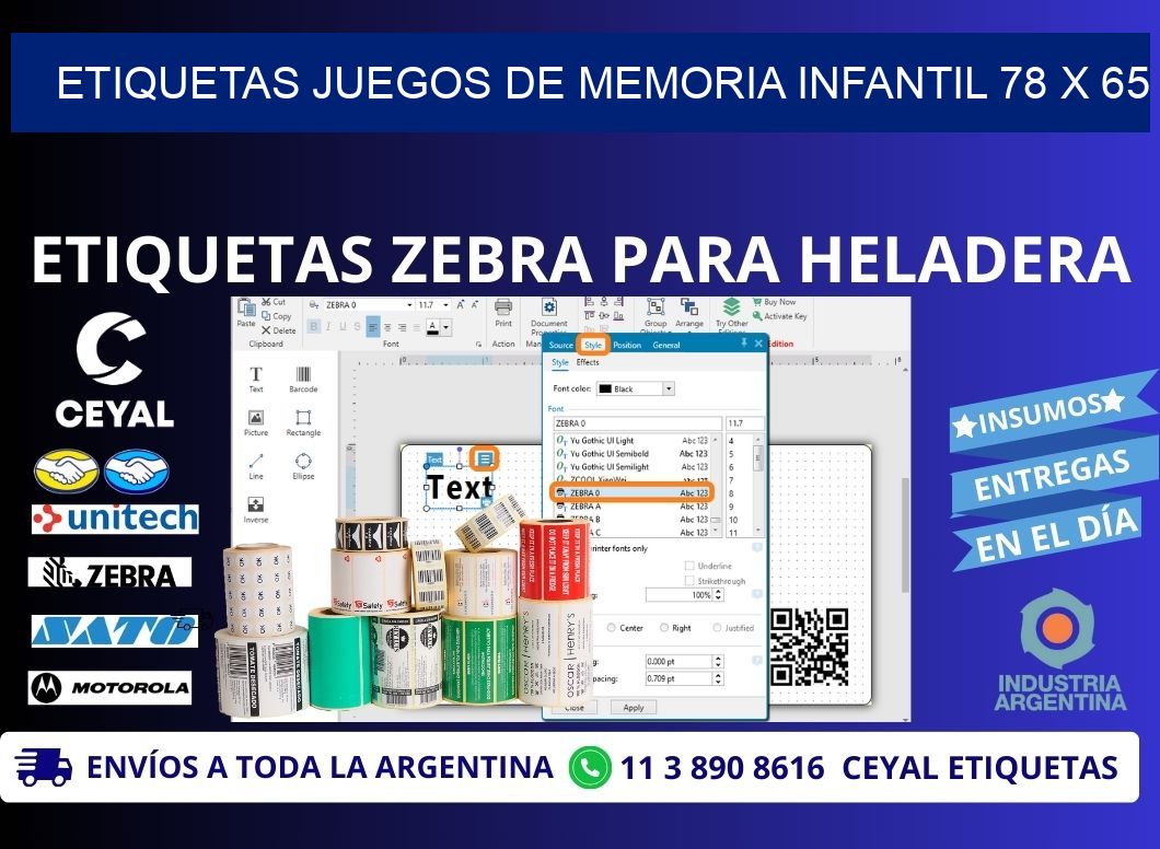 ETIQUETAS JUEGOS DE MEMORIA INFANTIL 78 x 65