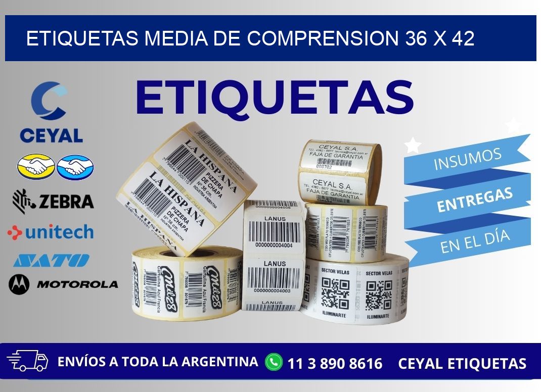 ETIQUETAS MEDIA DE COMPRENSION 36 x 42
