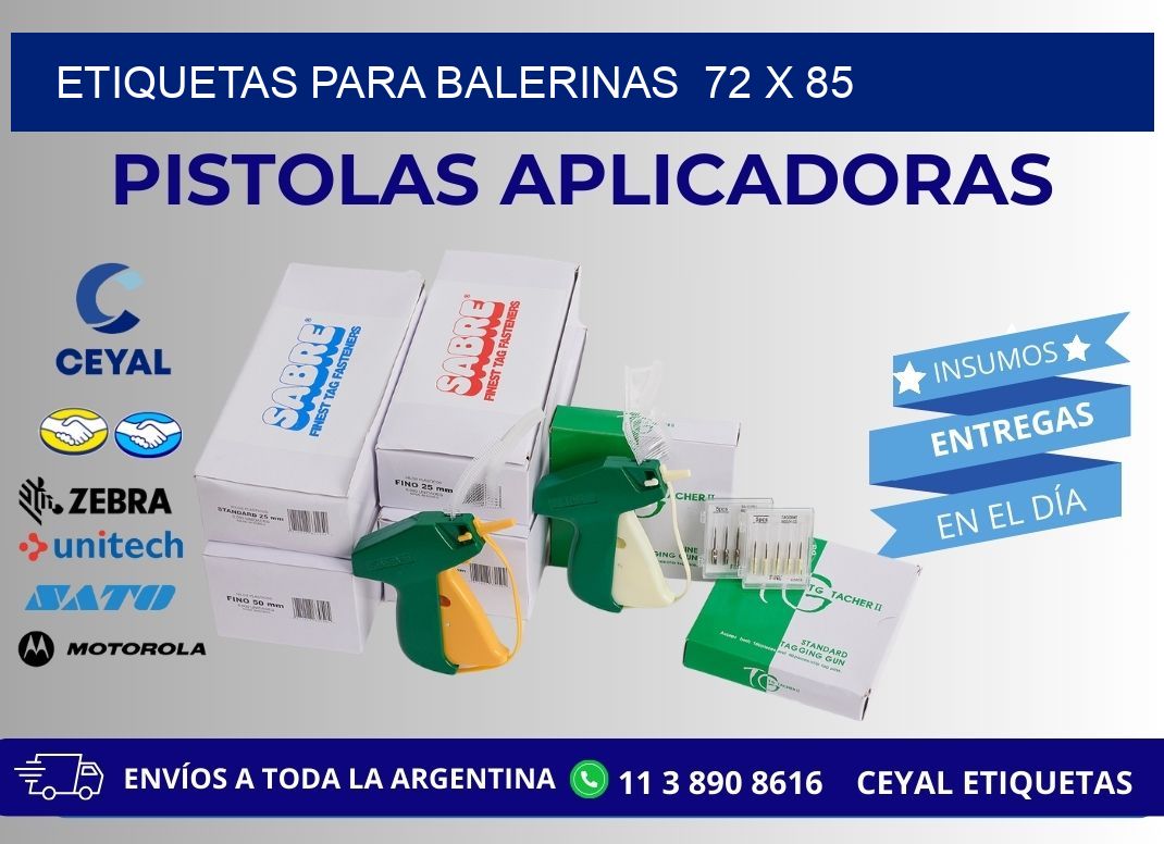 ETIQUETAS PARA BALERINAS  72 x 85