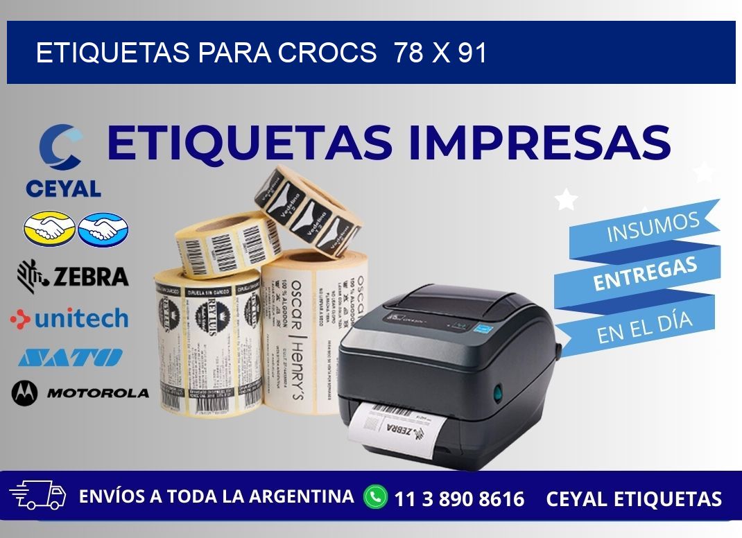 ETIQUETAS PARA CROCS  78 x 91