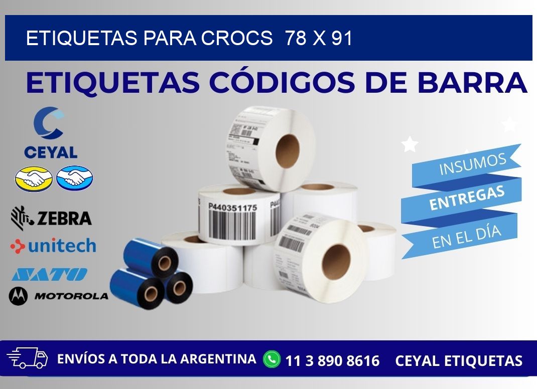 ETIQUETAS PARA CROCS  78 x 91