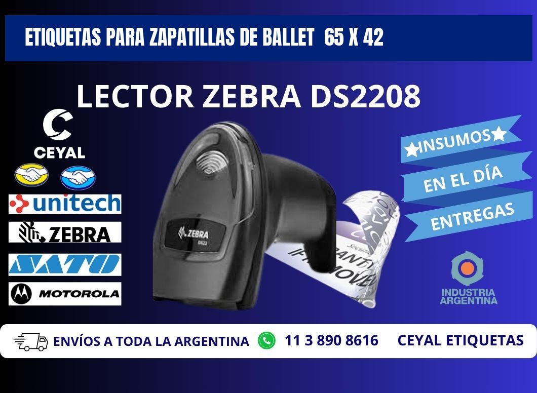 ETIQUETAS PARA ZAPATILLAS DE BALLET 65 x 42