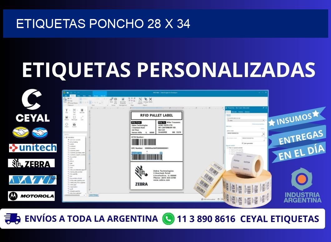 ETIQUETAS PONCHO 28 x 34